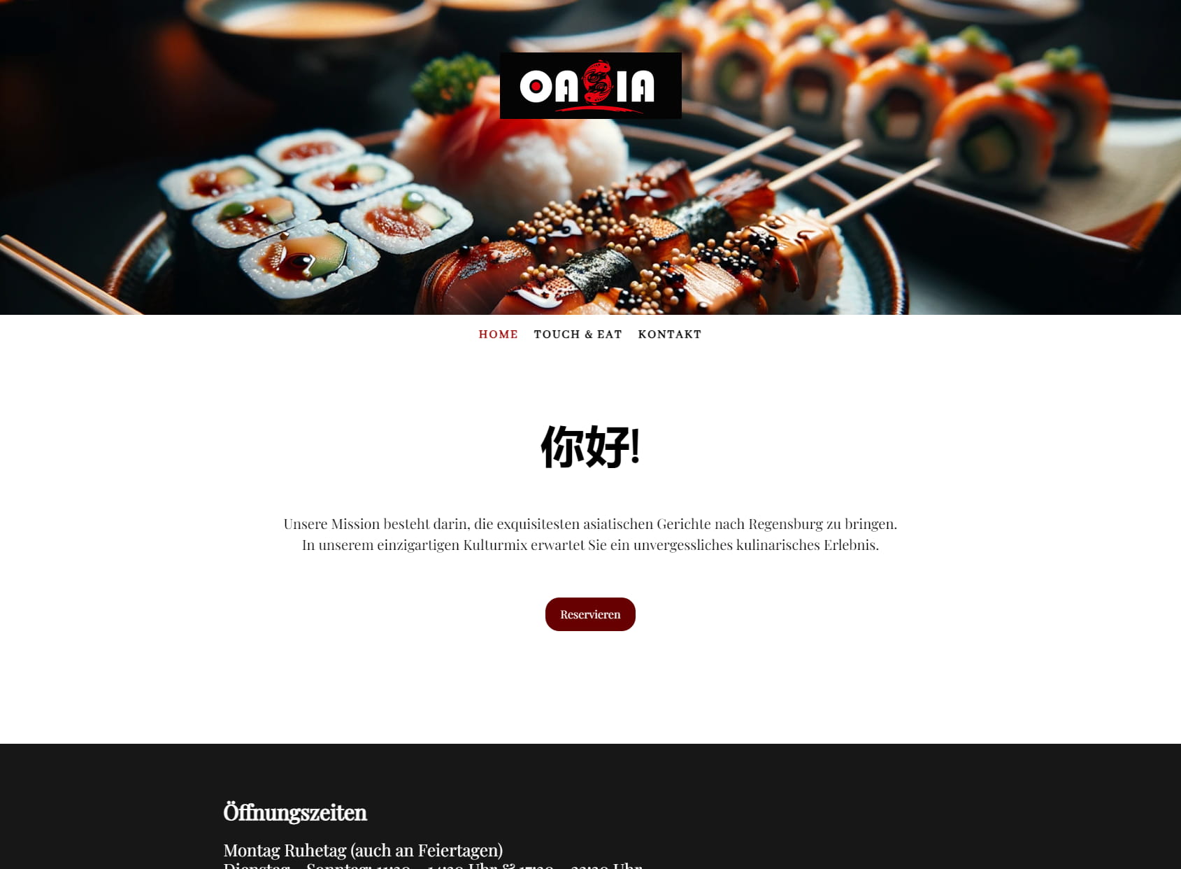 Oasia Sushi & Grill, asiatische Cuisine