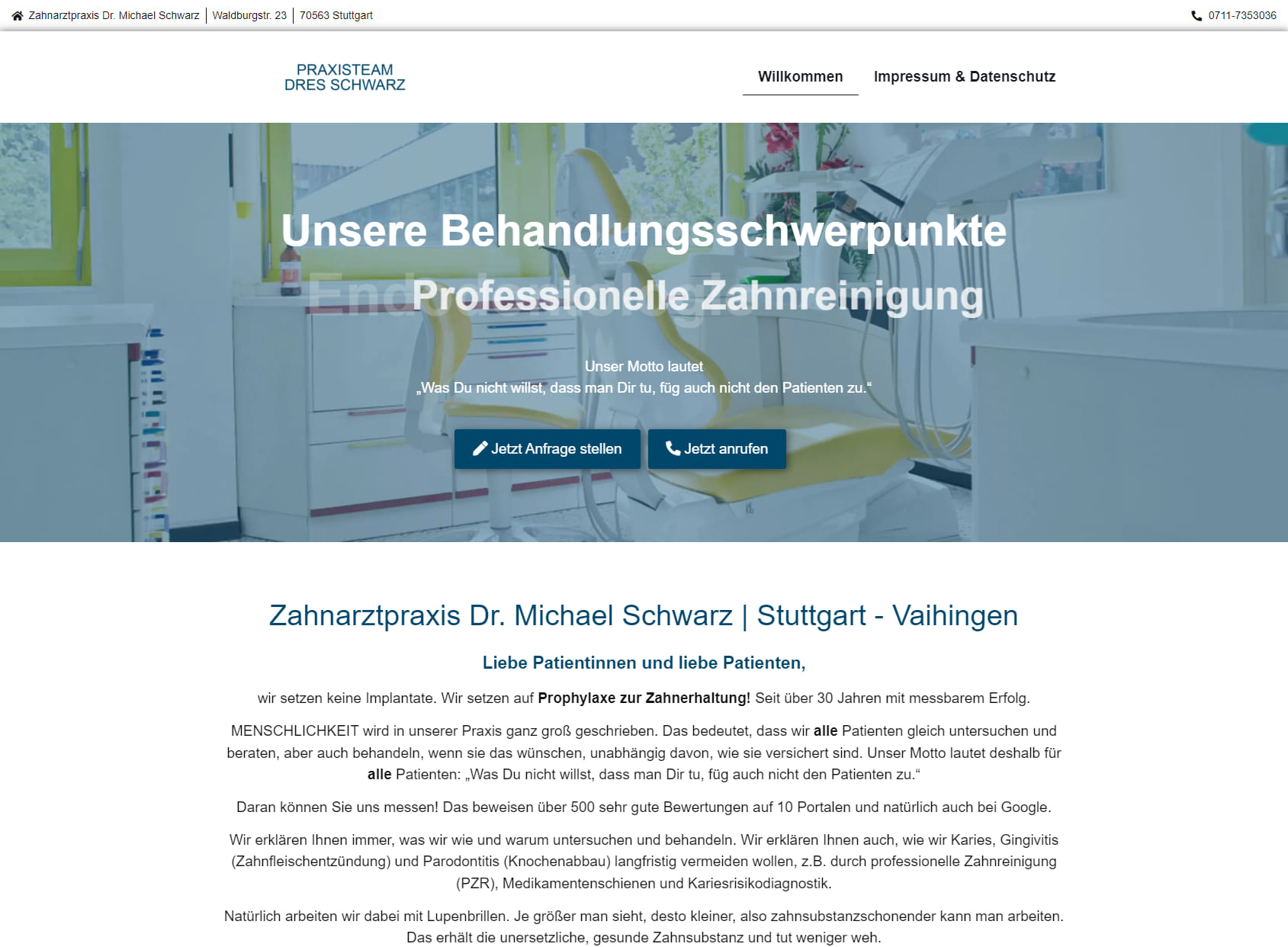 Zahnarztpraxis Dr. Michael Schwarz | Stuttgart - Vaihingen