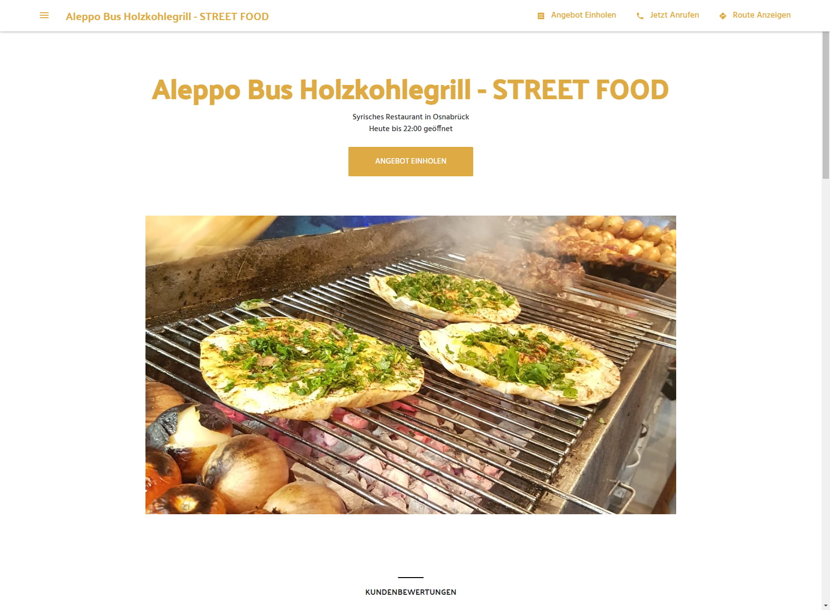 Aleppo Bus Holzkohlegrill - STREET FOOD
