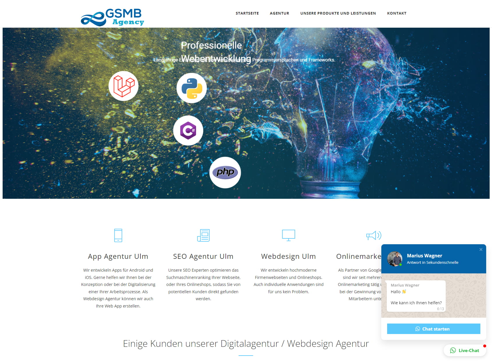 GSMB Agency GmbH / Webdesign und App Agentur Ulm