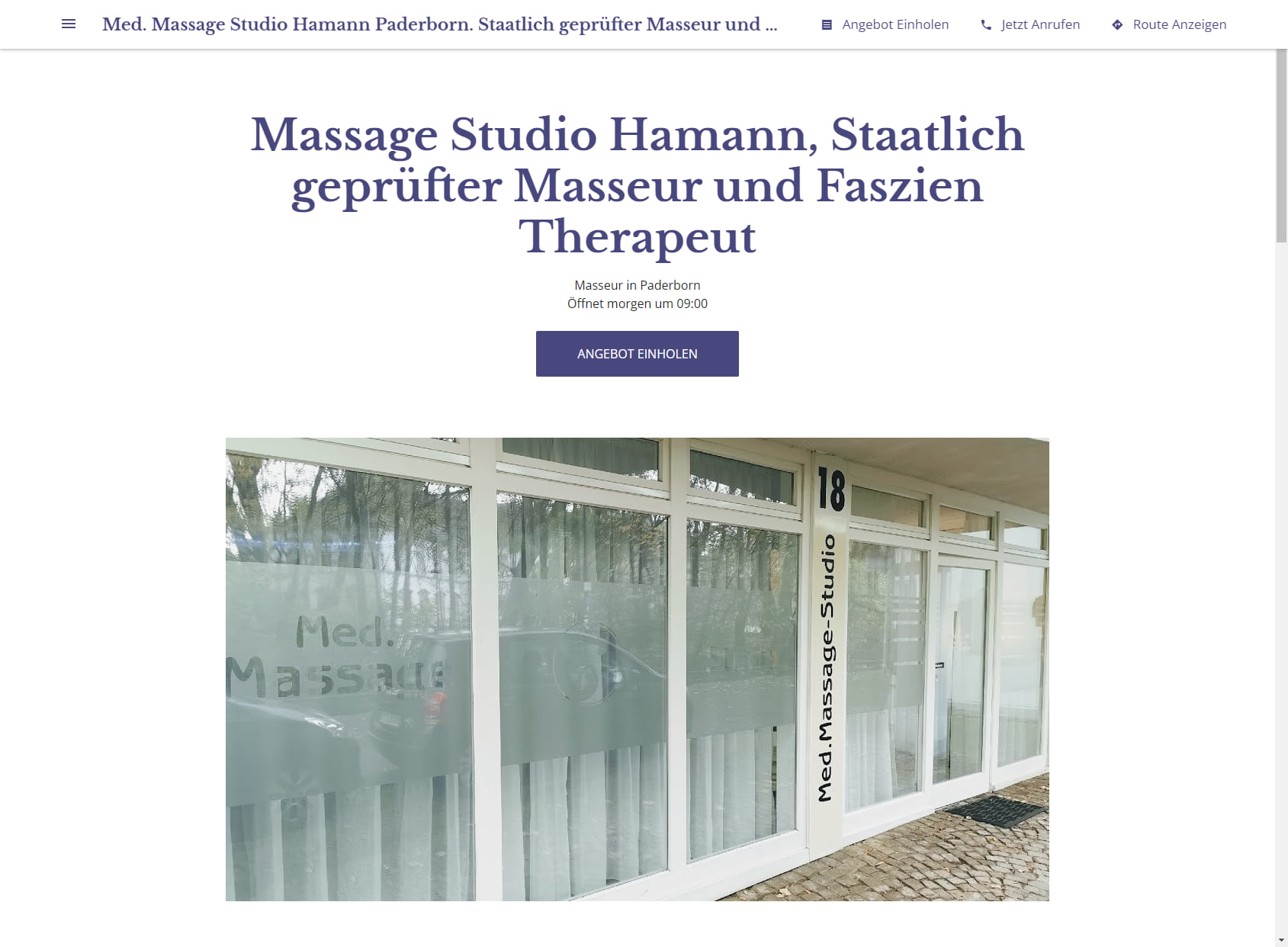 Med. Massage Studio Hamann Paderborn. Staatlich geprüfter Masseur und Faszien Therapeut( Rolfing)