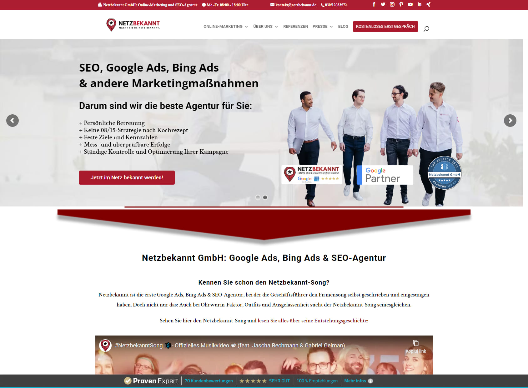 Netzbekannt - Die Online-Marketing & SEO-Agentur Berlin