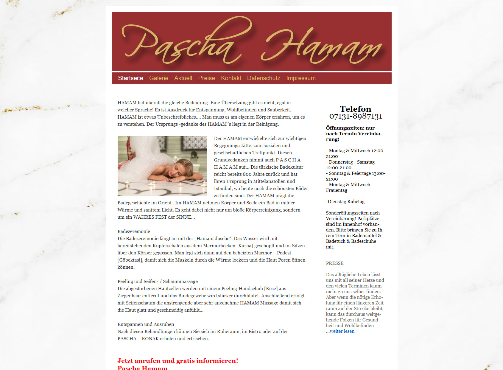 Massage - Sauna - Spa - Heilbronn PASCHA HAMAM