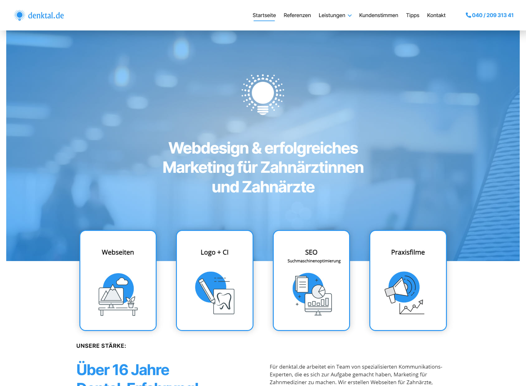 denktal.de - Webseiten für Zahnärzte
