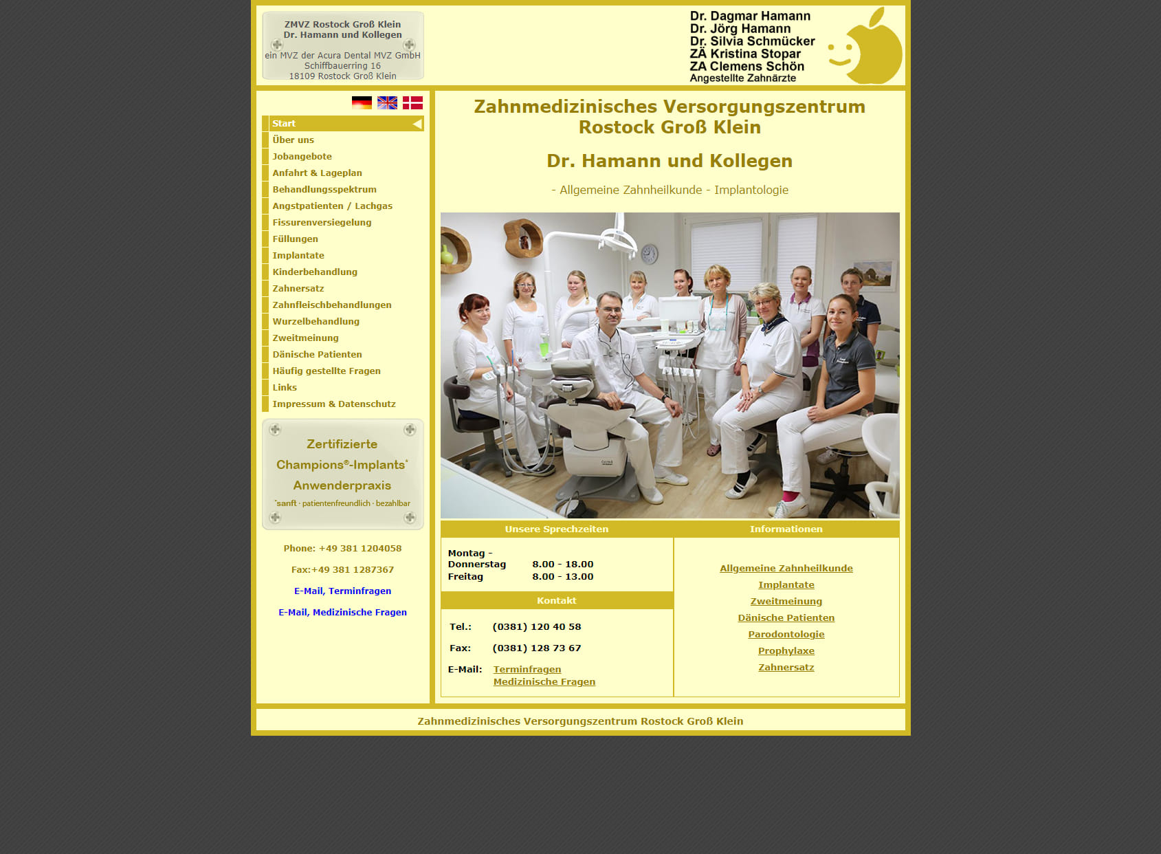 Dr. Hamann & Kollegen | Ihr Zahnarzt Rostock | Kompetenz-Zentrum für Zahnmedizin