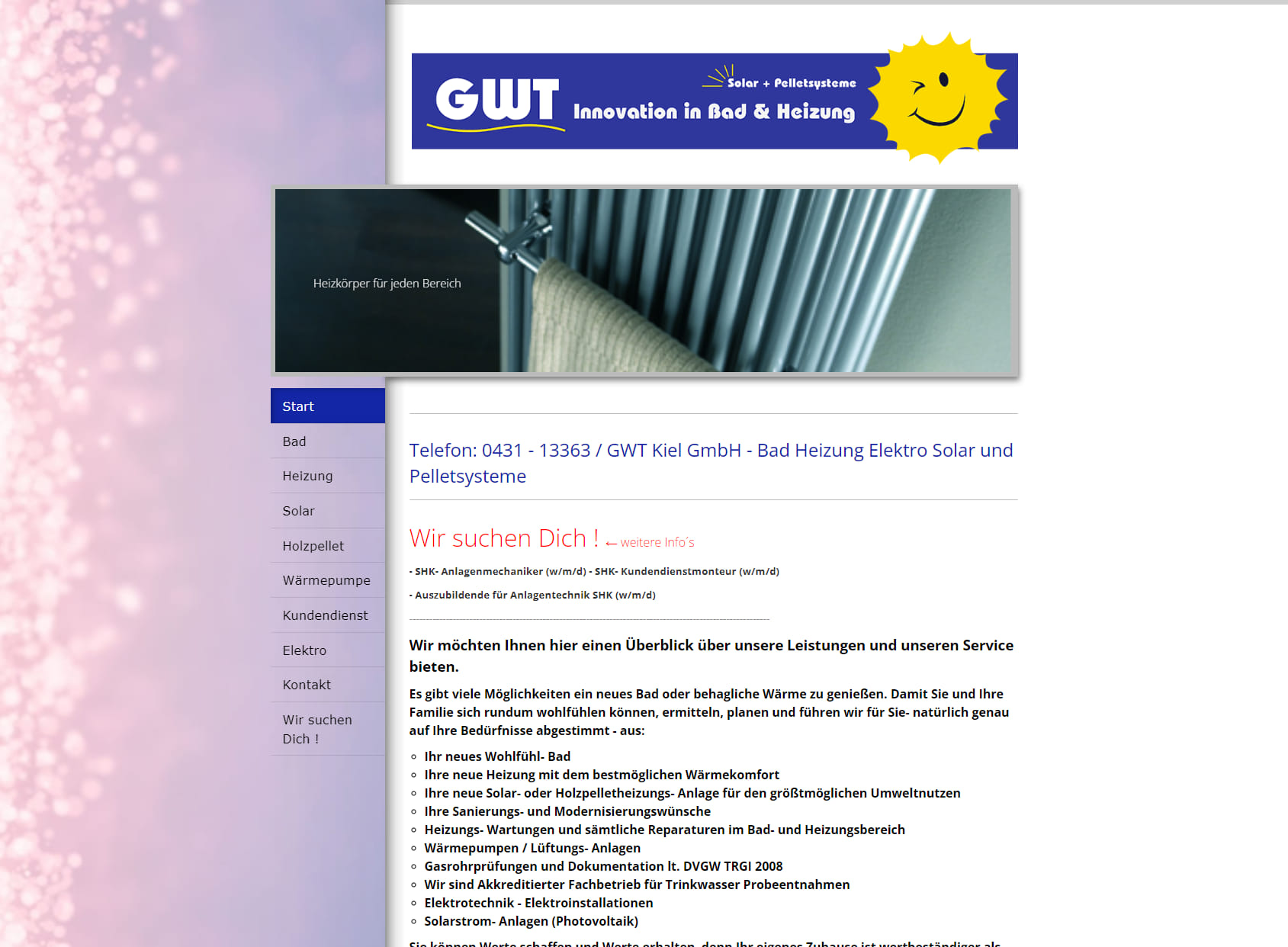 GWT Kiel GmbH - Bad Heizung Solar & Pelletsysteme - Elektrotechnik