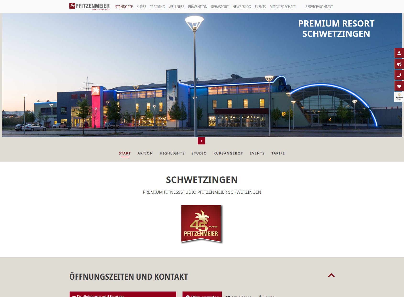 Fitnessstudio Pfitzenmeier Premium Resort Schwetzingen