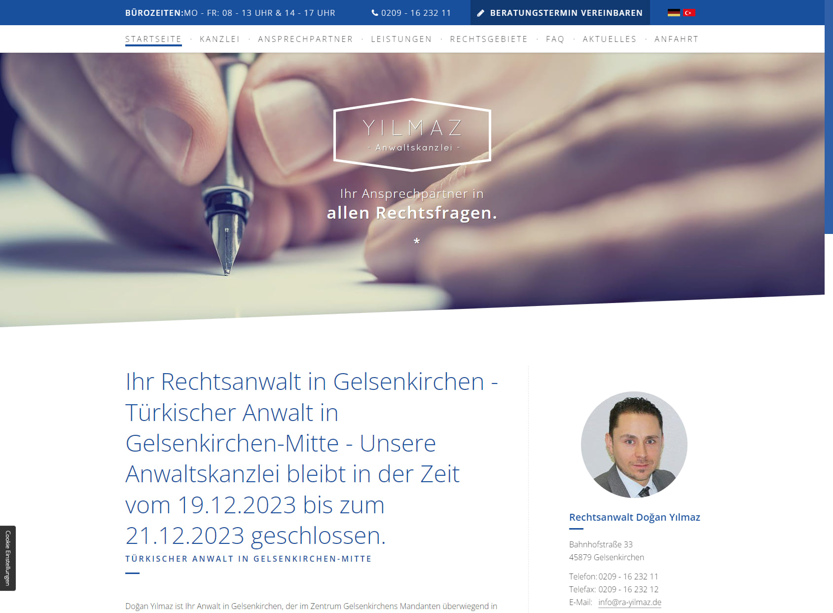 Anwaltskanzlei Yılmaz | Arbeitsrecht - Familienrecht - Strafrecht - Verkehrsrecht | Gelsenkirchen