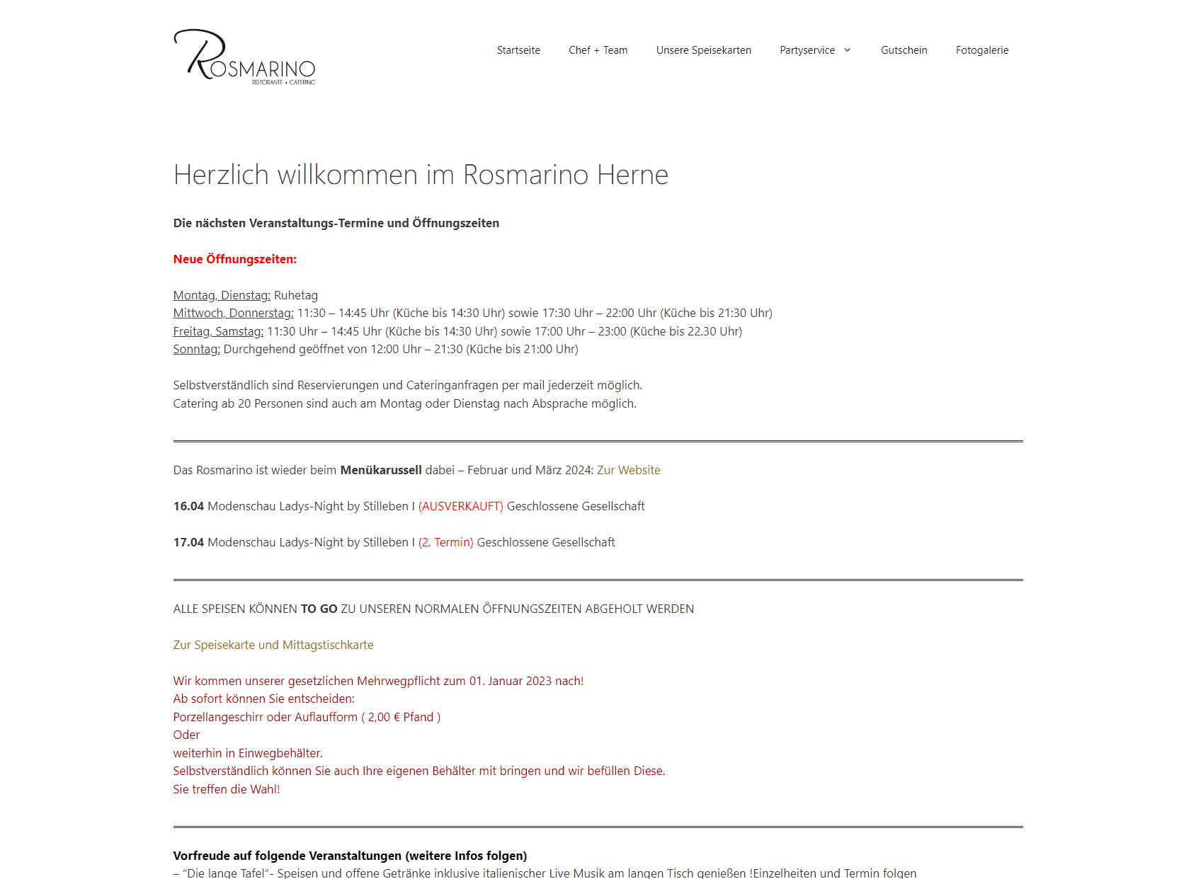 Rosmarino | Ristorante & Catering