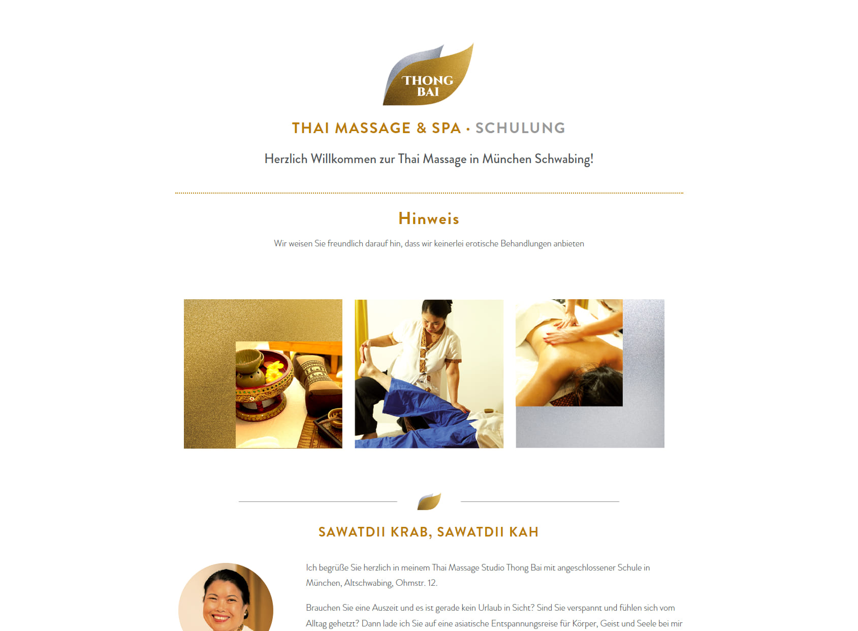 Thong Bai Thai Massage und Spa - Schulung | Thai Massage München Schwabing